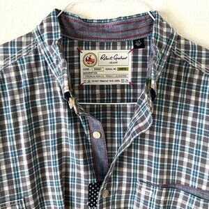 Robert Graham Long Sleeve Button Up Shirt with Stitching Details - Size L